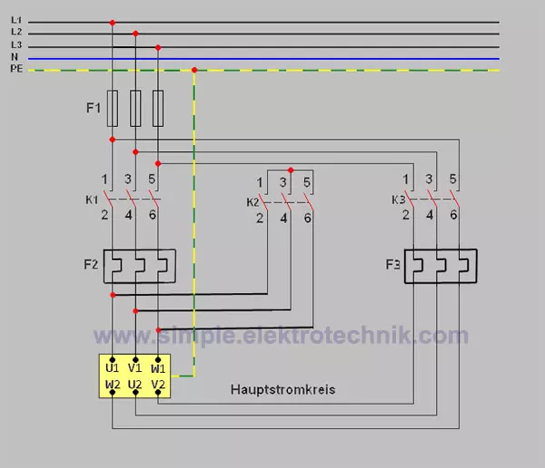 dahlander contactor circuit basic electrical engineering
